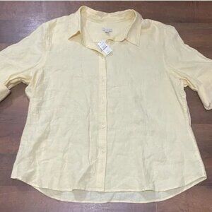 NWT Women’s Talbots Linen Button XL Shirt - Yellow
